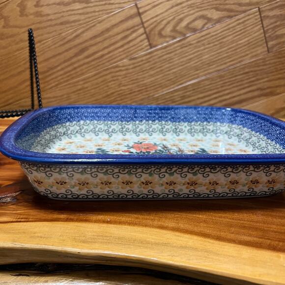 Unikat 1497 Ultimate Bakeware Butterfly Holly 10" Baker Blue Boleslawiec Poland - Picture 9 of 10